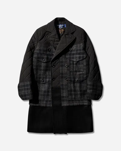 Junya Watanabe Men S Filson Check Quilted Coat Navy / Grey / Black