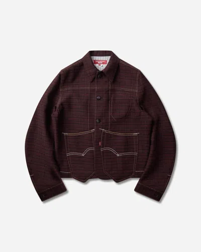 Junya Watanabe Men S Levi's Curved Jacket Burgundy / Black In Brown