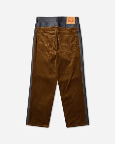 Junya Watanabe Men S Levi S Contrast Trim Trousers Indigo / Brown In Multi