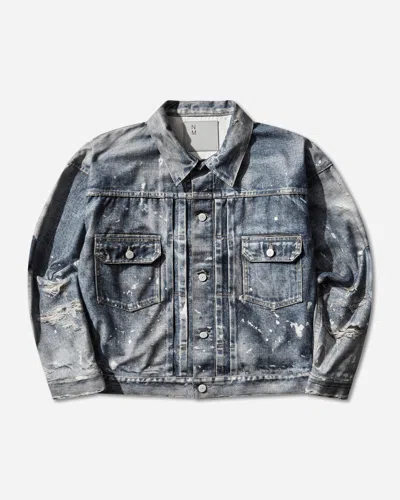 Junya Watanabe Men S New Manual Printed Denim Jacket Indigo In Animal Print