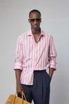 Junya Watanabe Long Sleeve Shirt Striped Pattern Design In Pink