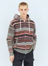 Junya Watanabe Men Striped Hooded Cardigan In Multi