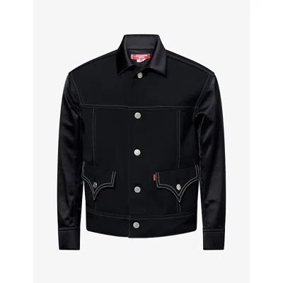 Junya Watanabe Mens  X Levi's Satin-mix Wool Jacket Black X Black