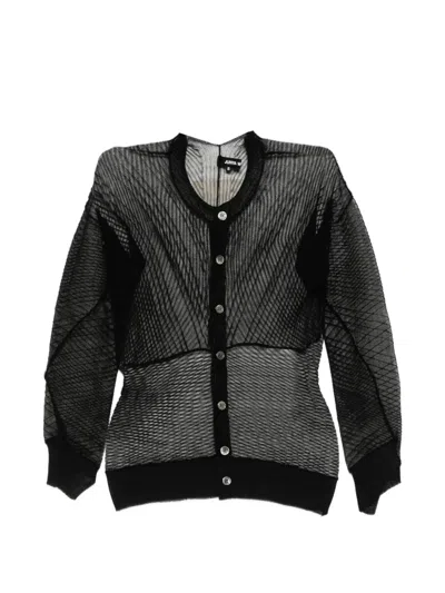Junya Watanabe Mesh Cardigan In Black