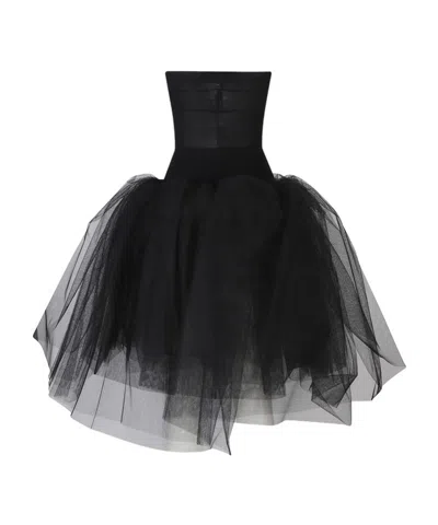 Junya Watanabe Mesh Strapless Dress In Black