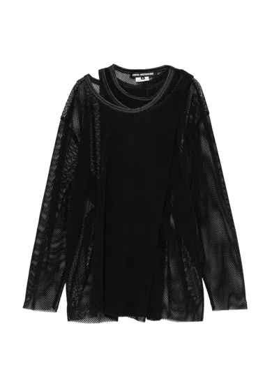 Junya Watanabe Mesh T-shirt In Black