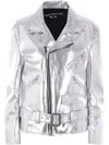 Junya Watanabe Metallic Biker Jacket In Silver