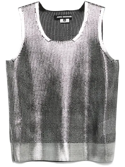 Junya Watanabe Metallic-finish Tank Top In Black