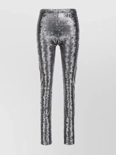 Junya Watanabe Metallic High Waist Slim Fit Leggings In Silver