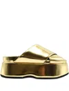 Junya Watanabe Metallic Platform Sandals In Gold