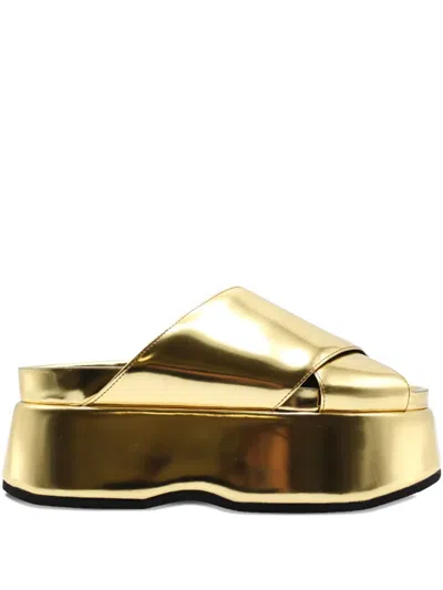 JUNYA WATANABE METALLIC PLATFORM SANDALS
