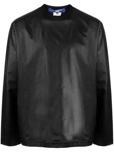 Junya Watanabe Metallic-sheen Long-sleeve T-shirt In Black