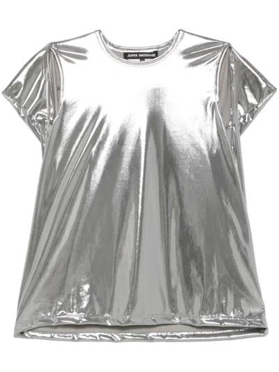 Junya Watanabe Metallic-effect Knitted Top In Silver