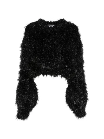 Junya Watanabe Metallic-effect Textured Sweater In Black