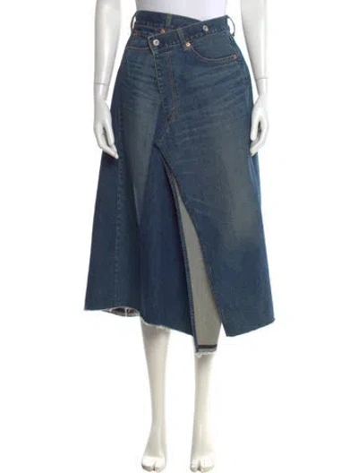 Pre-owned Junya Watanabe Midi Length Skirt In Blue