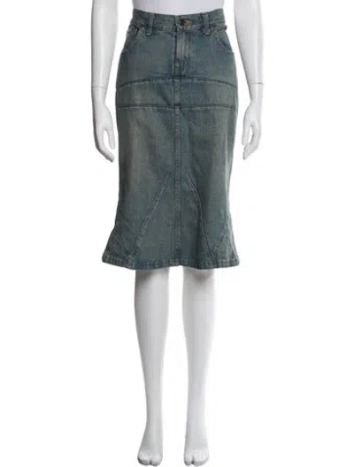 Pre-owned Junya Watanabe Midi Length Skirt In Blue