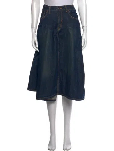 Pre-owned Junya Watanabe Midi Length Skirt In Blue