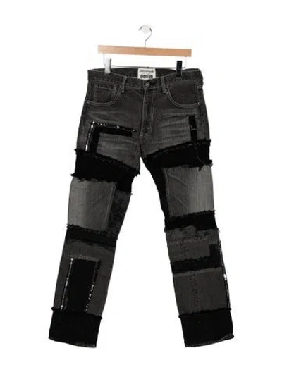 Pre-owned Junya Watanabe Mid-rise Straight Leg Jeans In Black