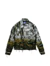 Junya Watanabe Collared Jacquard Jacket Graphic Print Pockets In Green