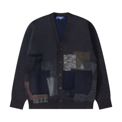 Pre-owned Junya Watanabe Mixed Patchwork Cardigan 'brown/navy' | Men's Size L