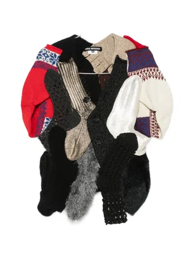 Junya Watanabe Mixed-material Patchwork Cardigan In Multi