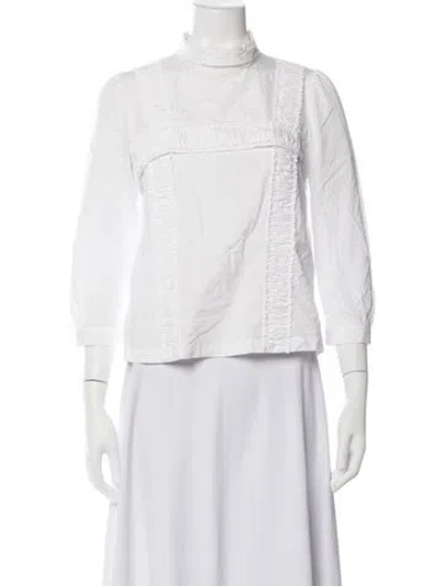 Pre-owned Junya Watanabe Mock Neck Long Sleeve Top In White