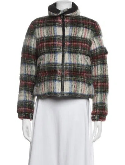 Pre-owned Junya Watanabe Mohair Plaid Print Jacket In Green