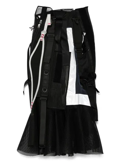 Junya Watanabe Multi Fabrics Mix Skirt In Black