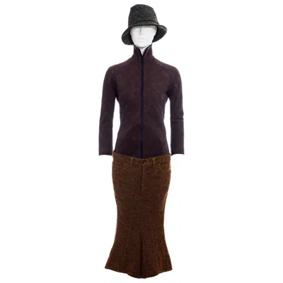 Pre-owned Junya Watanabe Multicoloured Wool Tweed Pant Suit And Hat, Fw 2004 In Black