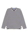 Junya Watanabe Long-sleeved Striped Cotton T-shirt In Multi