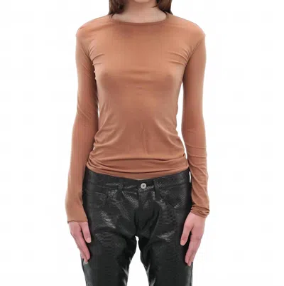 Junya Watanabe Nylon Long Sleeve Shirt In Beige In Brown