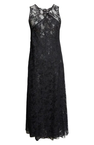 Junya Watanabe Nylon Raschel Lace Dress In Black