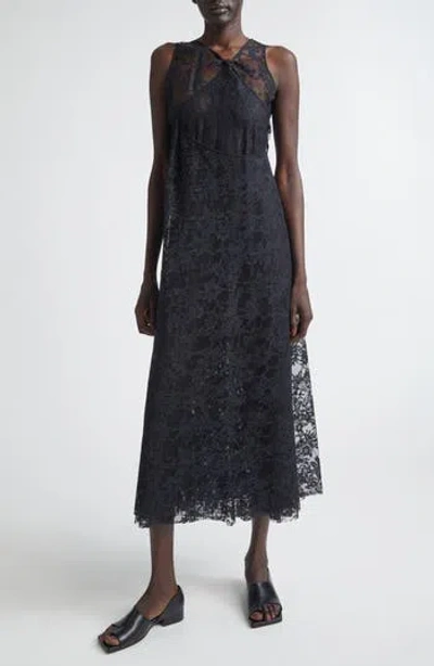 Junya Watanabe Nylon Raschel Lace Dress In Blue