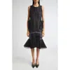 Junya Watanabe Black Paneled Midi Dress In Black