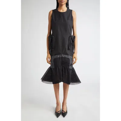 Junya Watanabe Nylon Ripstop & Double Raschel Midi Dress