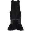 Junya Watanabe Black Paneled Midi Dress In Black X Black/khaki