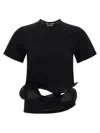 Junya Watanabe Sculptural Hem With Wire Structure T-shirt In Black