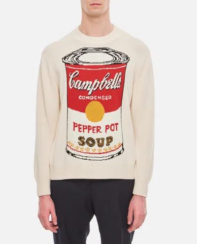 JUNYA WATANABE OFF WHITE CAMPBELL SOUP PRINT SWEATSHIRT