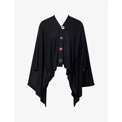 Junya Watanabe Omens  Button Draped Wool T-shirt In Black
