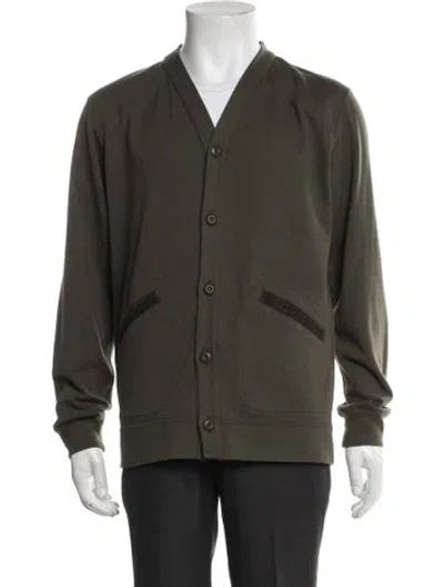 Pre-owned Junya Watanabe Open Front Long Sleeve Cardigan In Green