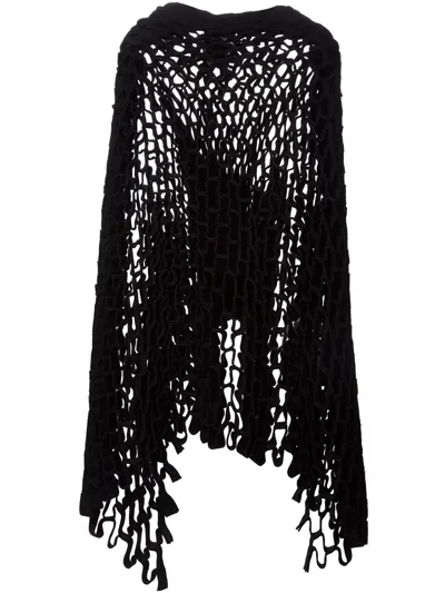 Junya Watanabe Open Geometric Cape In Black