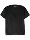 Junya Watanabe Open-knit Crewneck T-shirt In Black