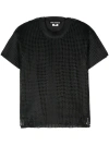 Junya Watanabe Women's Open-knit Crewneck T-shirt In Black