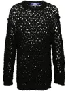 Junya Watanabe Open-knit Linen-blend Jumper In Black