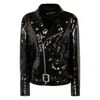 Junya Watanabe Waist Belted Metallic Sequin Zipper Jacket