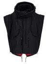 Junya Watanabe Oversized Jacket Quilted Fur Trim In Black