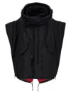 Junya Watanabe Oversized Jacket Quilted Fur Trim In Black