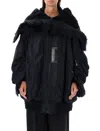 Junya Watanabe Oversized Bomber Jacket With Faux Fur Collar In Black