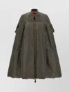 Junya Watanabe Padded Nylon Bomber-inspired Cape With Wool Knit Details In Green