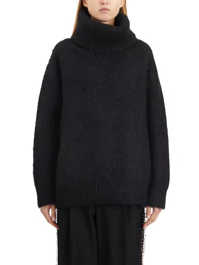 Junya Watanabe Oversized Turtleneck Sweater In Black